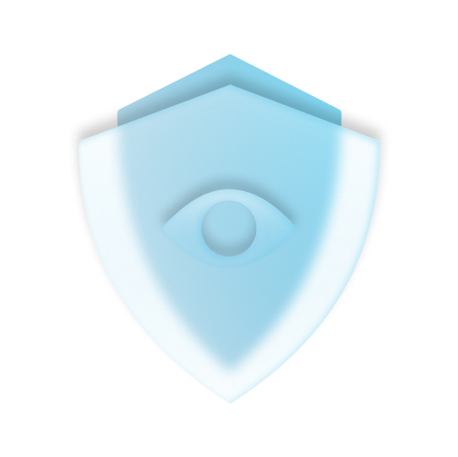 Das Bild zeigt ein stilisiertes Schutzschild mit einem Auge drauf, welches für Disaster Recovery steht.