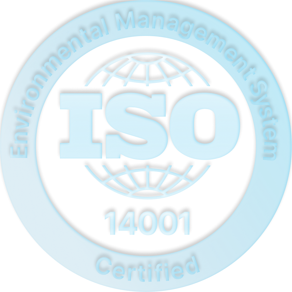 Globus als Symbol für weltweit anerkannten ISO/IEC 14001-Zertifizierung.