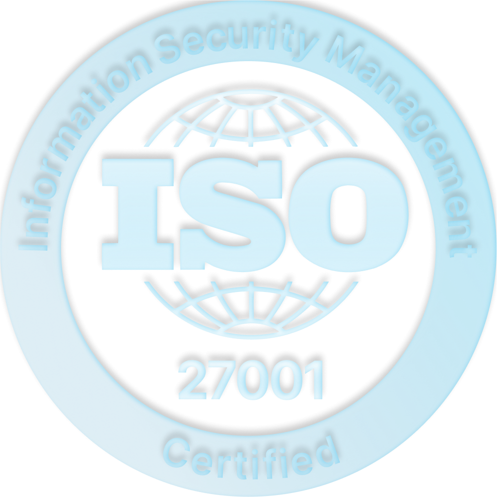 Globus als Symbol für weltweit anerkannten ISO/IEC 27001-Zertifizierung.