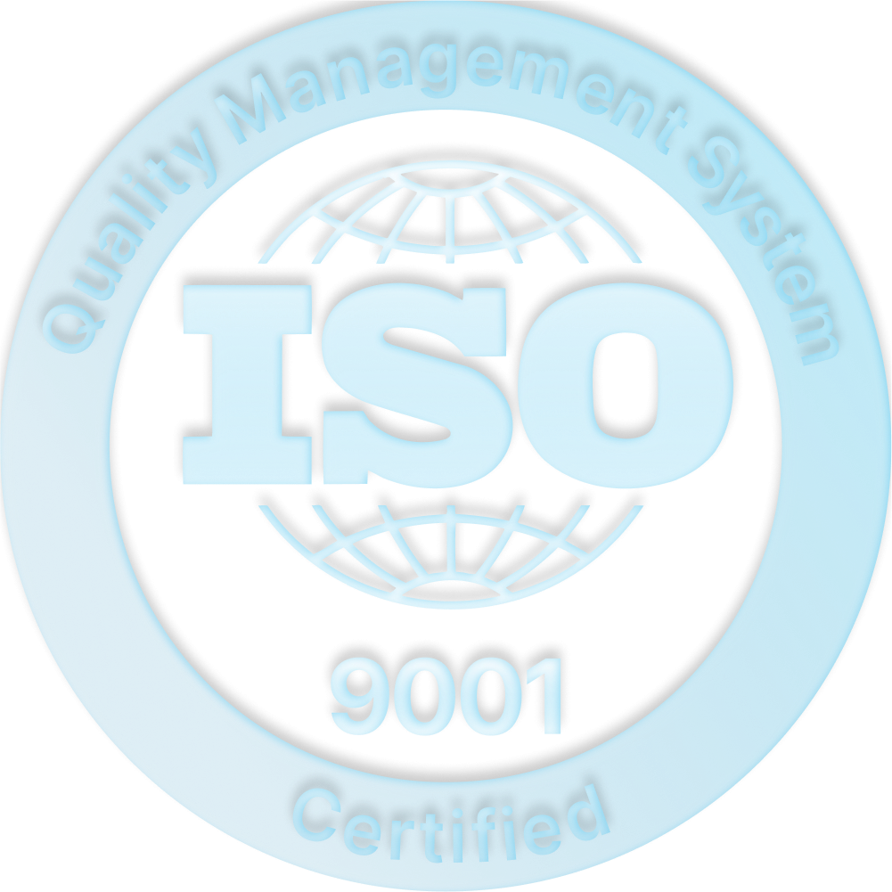 Globus als Symbol für weltweit anerkannten ISO/IEC 9001-Zertifizierung.