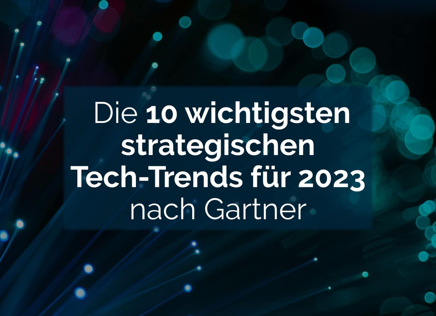 Das Cover eines Buches, das die zehn wichtigsten strategischen Technologietrends für 2023 hervorhebt und sich auf Technologie konzentriert.