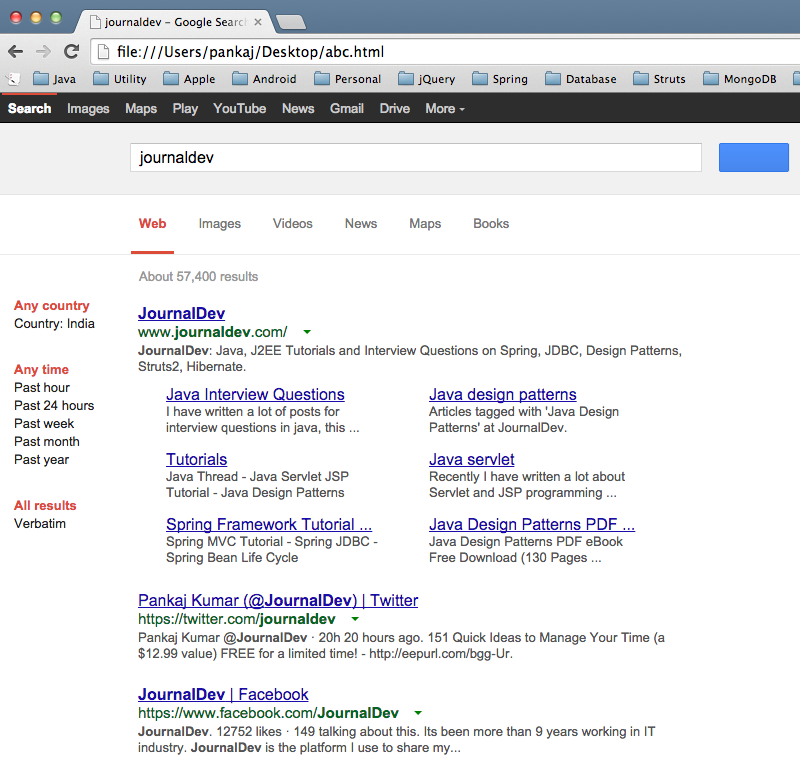 Google Search Result