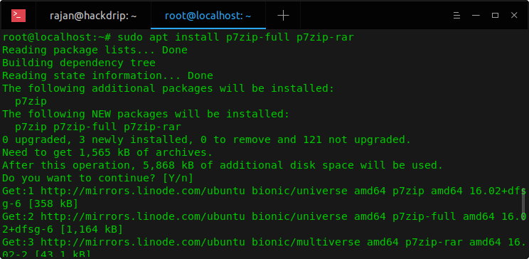 Install 7zip with command