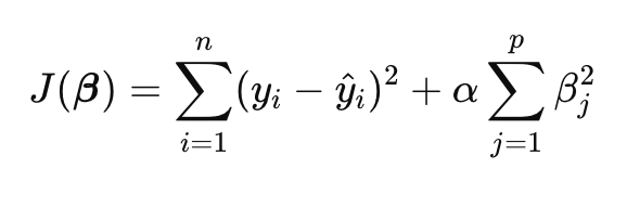 J(ß) Formel Ridge Regression