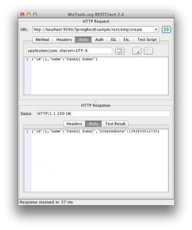 Sping Rest Example POST