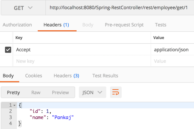 Spring Rest Controller get json