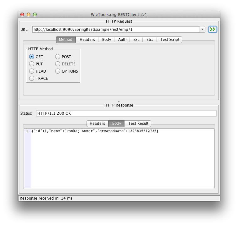 Spring Rest Example GET