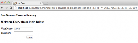 Struts Hello World Annotation error