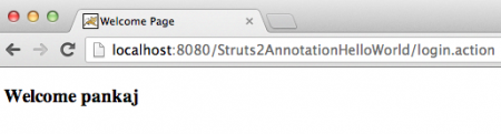 Struts Hello World Annotation home