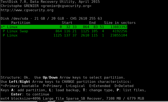 Analyse specific partitions