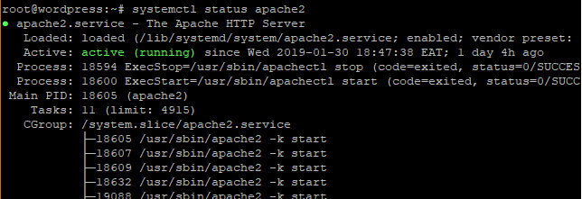 Apache2 status