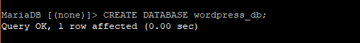 Create wordpress database