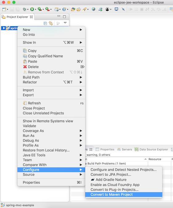 Eclipse dynamic web project to maven project