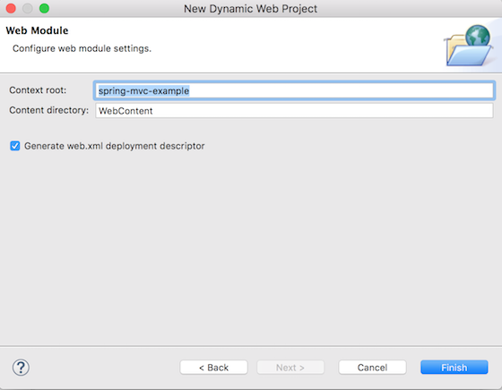 Eclipse dynamic web project web module