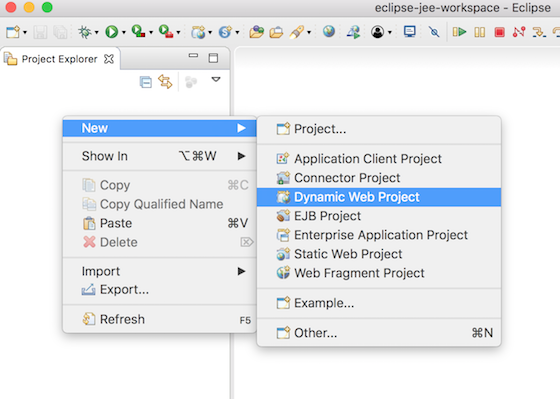 Eclipse new dynamic web project
