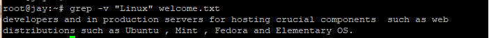 Grep invert output
