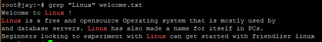 Grep text example