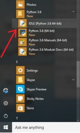 Idle start menu