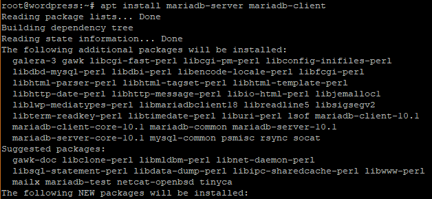 Install mariadb server mariadb client