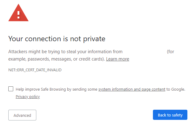 Nginx cert date invalid