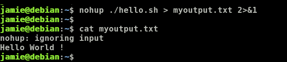 Redirect standard out and standard error