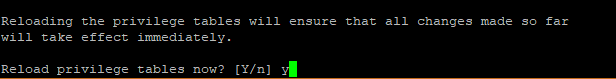 Reload privilege table