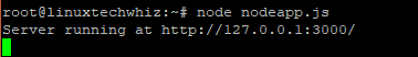 Running node js application