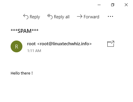 Sendmail output