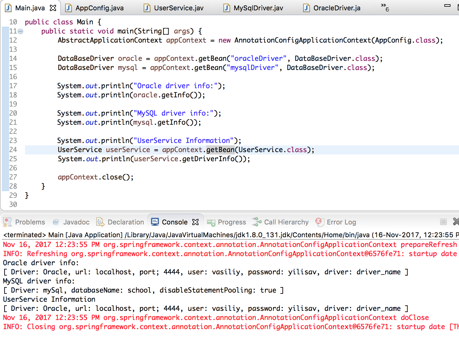Spring annotations example