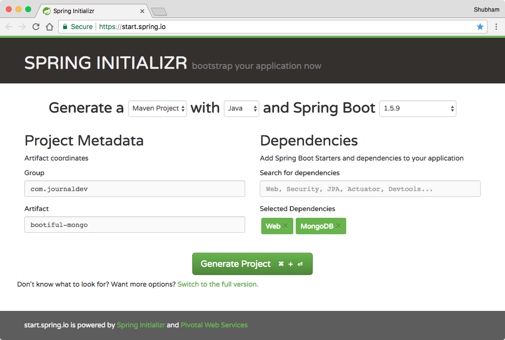 Spring initializr