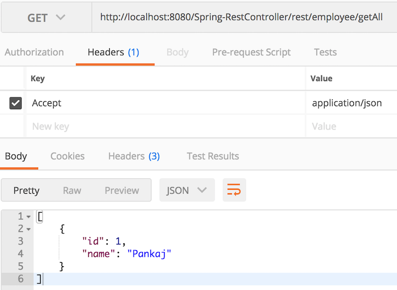 Spring rest get json list