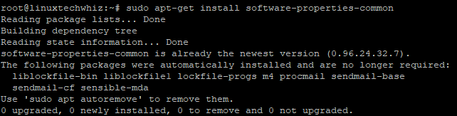 Sudo apt install software properties common