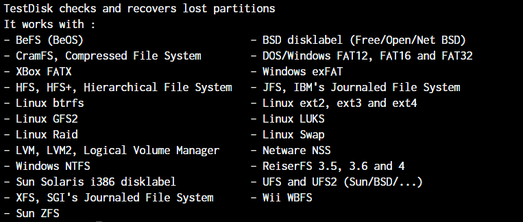 Testdisk works with