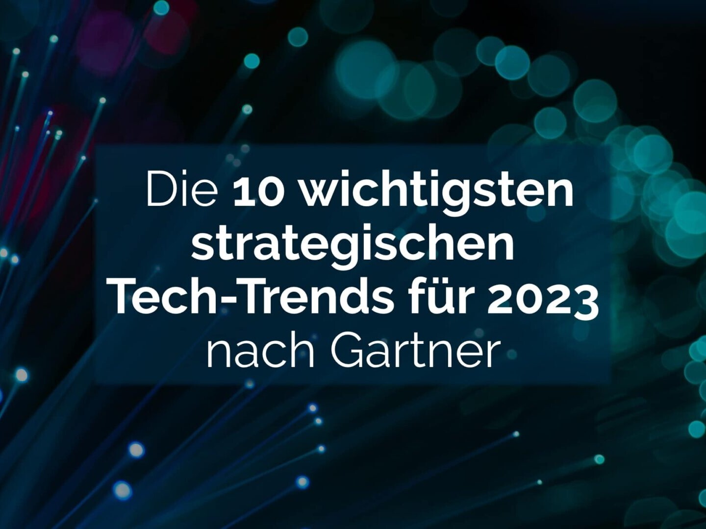 Das Cover eines Buches, das die zehn wichtigsten strategischen Technologietrends für 2023 hervorhebt und sich auf Technologie konzentriert.