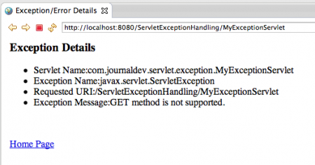 Servlet Exception, Servlet 500 Internal Server Error