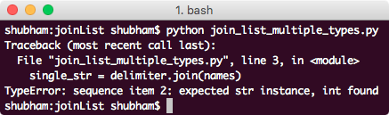 python join list multiple data types
