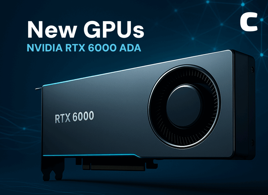 Stylized image of a GPU announcing new GPUs at centron.